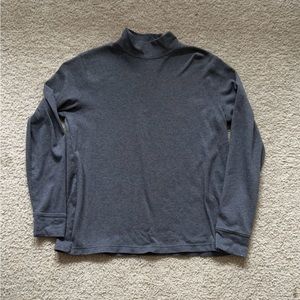 Medium Grey Lands’ End Mock Neck Long Sleeve Relaxed Fit